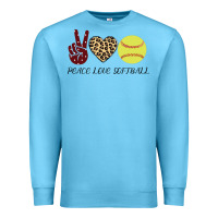 Ocean Blue Peace Love Softball Premium Sweatshirt - Bettercallsaul