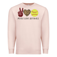 Pale Pink Peace Love Softball Premium Sweatshirt - Bettercallsaul