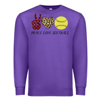 Purple Peace Love Softball Premium Sweatshirt - Bettercallsaul