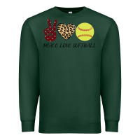 Sports Green Peace Love Softball Premium Sweatshirt - Bettercallsaul