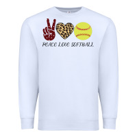White Peace Love Softball Premium Sweatshirt - Bettercallsaul