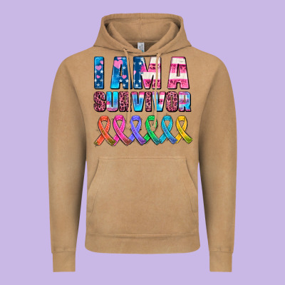 I Am A Survivor With All Cancer Ribbons Vintage Hoodie Designed By Adodesignshop