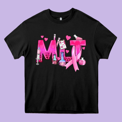 Medical Laboratory Technician Breast Cancer Heavy Core Tee Designed By Texasbilliewilder