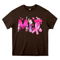 Chocolate Brown Medical Laboratory Technician Breast Cancer Heavy Core Tee - texasbilliewilder