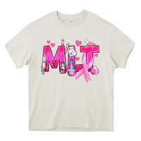 Cream Medical Laboratory Technician Breast Cancer Heavy Core Tee - texasbilliewilder