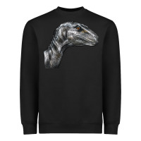 Black Velociraptor Face Heavyweight Sweatshirt - LillyAllenDesigns