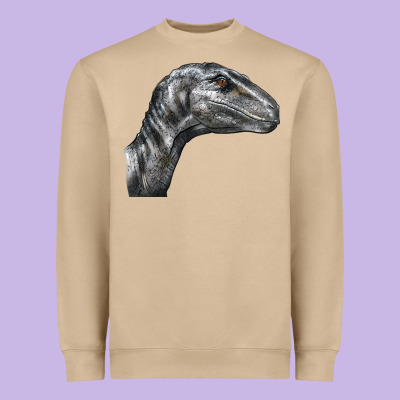 Velociraptor Face Heavyweight Sweatshirt Designed By Lillyallendesigns