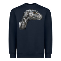 Navy Velociraptor Face Heavyweight Sweatshirt - LillyAllenDesigns