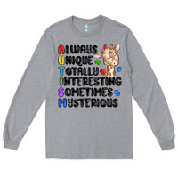 Heather Grey always unique autism Long Sleeve Tee - MaliasSmallBusiness