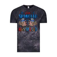 Cloud Black star spangled and hammered skeleton hand Vintage Tee - Jasminsmagicworld
