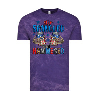 Cloud Purple star spangled and hammered skeleton hand Vintage Tee - Jasminsmagicworld