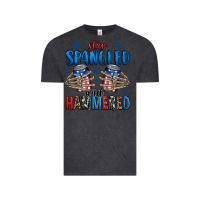 Vintage Black star spangled and hammered skeleton hand Vintage Tee - Jasminsmagicworld