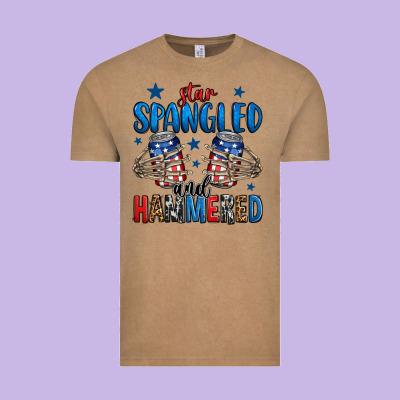 Star Spangled And Hammered Skeleton Hand Vintage Tee Designed By Jasminsmagicworld