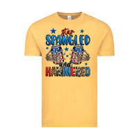 Vintage Mustard star spangled and hammered skeleton hand Vintage Tee - Jasminsmagicworld