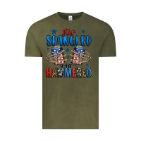 Vintage Olive star spangled and hammered skeleton hand Vintage Tee - Jasminsmagicworld