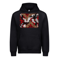 Black cowhide buffalo plaid leopad background Urban Hoodie - CowCowDesign