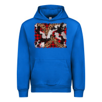 Cobalt cowhide buffalo plaid leopad background Urban Hoodie - CowCowDesign