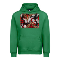 Emerald cowhide buffalo plaid leopad background Urban Hoodie - CowCowDesign