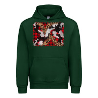 Forest Green cowhide buffalo plaid leopad background Urban Hoodie - CowCowDesign