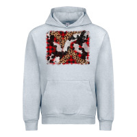 Heather Grey cowhide buffalo plaid leopad background Urban Hoodie - CowCowDesign