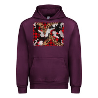 Mauve Wine cowhide buffalo plaid leopad background Urban Hoodie - CowCowDesign
