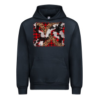 Navy cowhide buffalo plaid leopad background Urban Hoodie - CowCowDesign