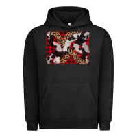 Pigment Black cowhide buffalo plaid leopad background Urban Hoodie - CowCowDesign