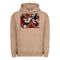 Pigment Burro cowhide buffalo plaid leopad background Urban Hoodie - CowCowDesign