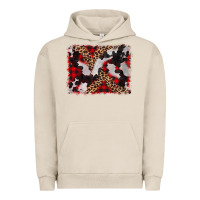 Pigment French Oak cowhide buffalo plaid leopad background Urban Hoodie - CowCowDesign