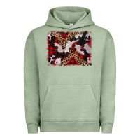 Pigment Oil Green cowhide buffalo plaid leopad background Urban Hoodie - CowCowDesign