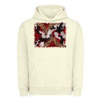 Pigment Pistachio cowhide buffalo plaid leopad background Urban Hoodie - CowCowDesign