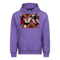 Tulip cowhide buffalo plaid leopad background Urban Hoodie - CowCowDesign
