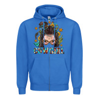 True Royal Western Cowgirl Braid Hair Zipper Hoodie - BundleAndBundleShop