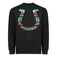 Black serape turquoise horseshoe Heavyweight Sweatshirt - Jasminsmagicworld