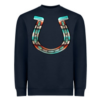 Navy serape turquoise horseshoe Heavyweight Sweatshirt - Jasminsmagicworld