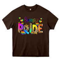 Chocolate Brown happy pride Heavy Core Tee - Zillion Design Studio