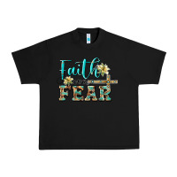 Black faith over fear with cross Urban Heavy Tee - BarkalooDesign