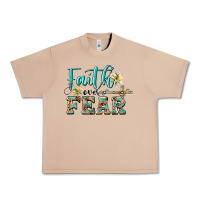 Faith Over Fear With Cross Urban Heavy Tee | Teevron