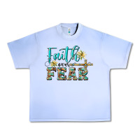Grape Ice faith over fear with cross Urban Heavy Tee - BarkalooDesign