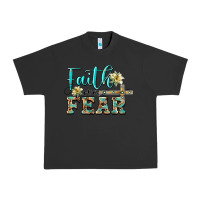 Pigment Black faith over fear with cross Urban Heavy Tee - BarkalooDesign