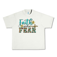 Pistachio faith over fear with cross Urban Heavy Tee - BarkalooDesign