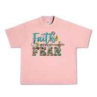 Salmon faith over fear with cross Urban Heavy Tee - BarkalooDesign