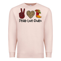 Pale Pink Peace Love Rodeo Premium Sweatshirt - Bettercallsaul
