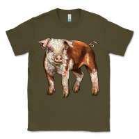 Army Green Baby Hereford Pig Classic Tee - LillyAllenDesigns