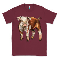 Burgundy Baby Hereford Pig Classic Tee - LillyAllenDesigns