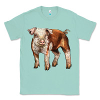 Seafoam Baby Hereford Pig Classic Tee - LillyAllenDesigns