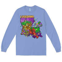 Mardi Gras Louisiana Map Long Sleeve Tee | Teevron