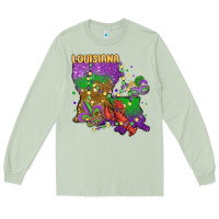 Matcha mardi gras louisiana map Long Sleeve Tee - MaliasSmallBusiness