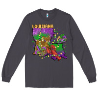 Smoke mardi gras louisiana map Long Sleeve Tee - MaliasSmallBusiness