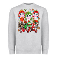 Heather Grey Merry Christmas unicorns Heavyweight Sweatshirt - NancyCooperArtShop